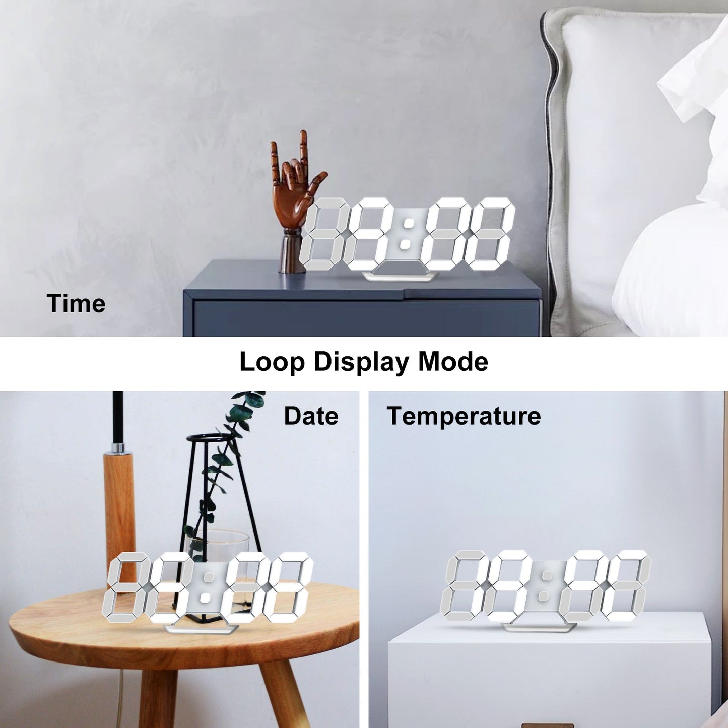Reloj Led Digital para pared o mesa con alarma