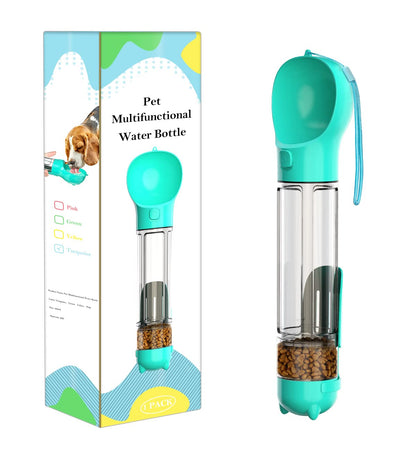 Botella de agua multifuncional 5 en 1 para mascota.